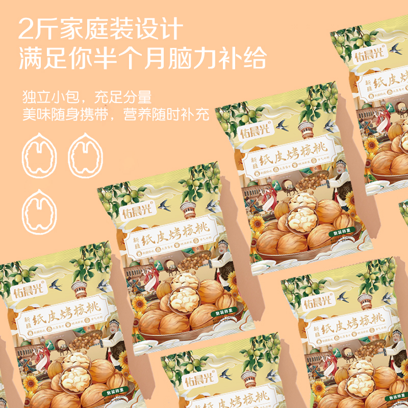 佑晨光-1000g纸皮烤核桃礼盒HC高清大图