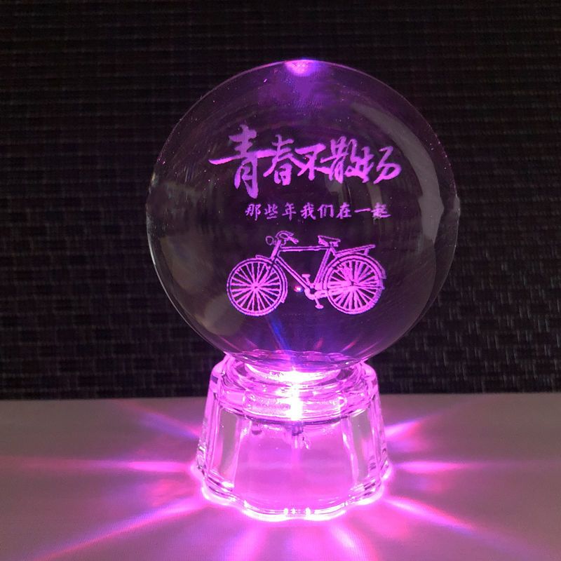 发光水晶球创意生日礼物女生闺蜜送男朋友同学老师特别有意义毕业 6cm单个球 银河系