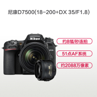 尼康(Nikon) D7500(18-200mm+35mm F1.8G)数码单反相机 双镜头套装 约2088万像素