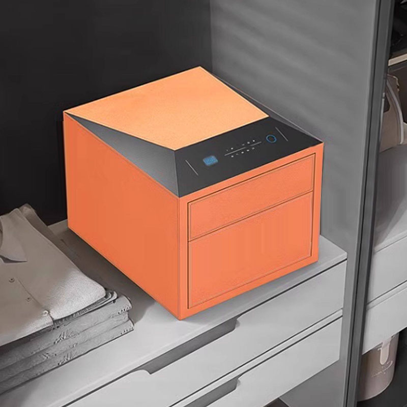 指纹蓝牙保险柜家用小型抽屉式保险箱防盗双层全钢珠宝首饰盒 双层指纹+WIFI 颜色可选 加高款