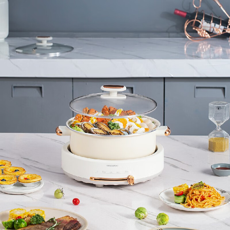 大宇(DAEWOO)家用分体式 电火锅 电煮锅宿舍学生电热火锅DYHG-505 (彩邮外)!高清大图