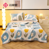 洁丽雅A类毛毯被冬天毯子牛奶绒法兰绒毛毯冬季保暖 花田梦想 150*200cm JF-240022