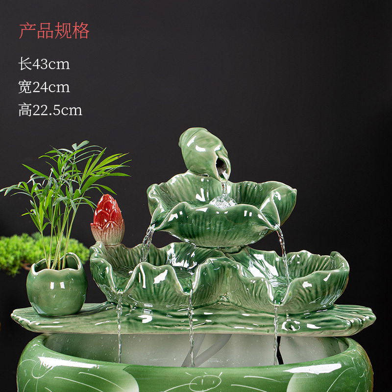 鱼缸流水生财摆件循环水缸造景自客厅办公室桌面招财时来运转配件高清大图