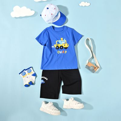 [1件3折]铅笔俱乐部童装2025夏装新款男小童短裤宝宝针织中裤儿童五分裤子