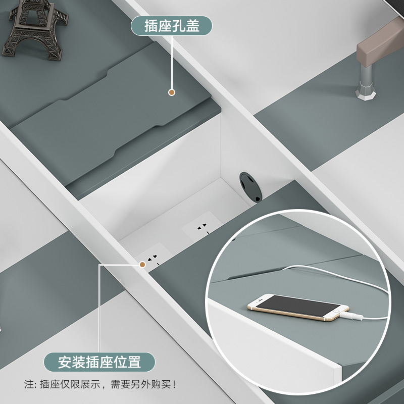 鑫金虎 简约现代职桌办公桌工位桌办公室员工桌双人位1600*1200*750mm高清大图
