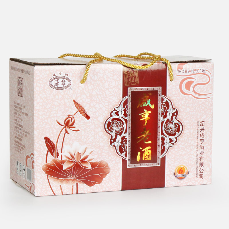 咸亨六年坛装1L*2坛礼盒装整箱绍兴黄酒糯米花雕酒婚宴送礼酒