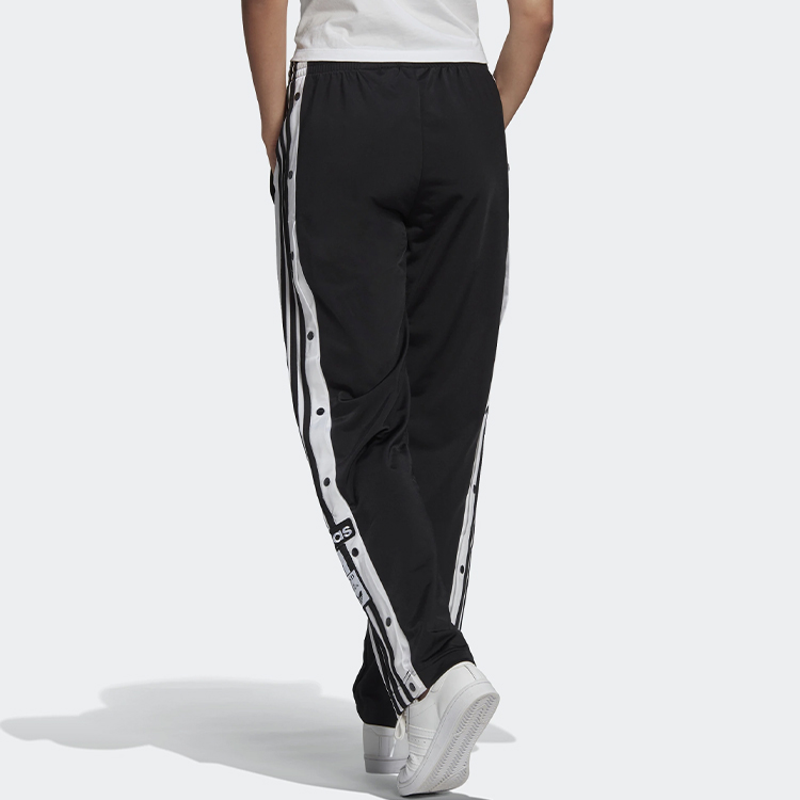 adidas originals三叶草 侧边排扣拼接直筒运动裤 国际码 秋季 女款