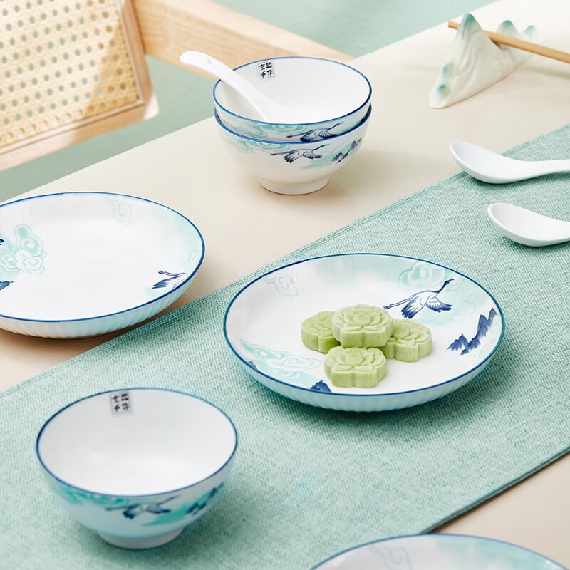 共禾京品 鹤翔云天22头餐具 ZFWACOM220066高清大图