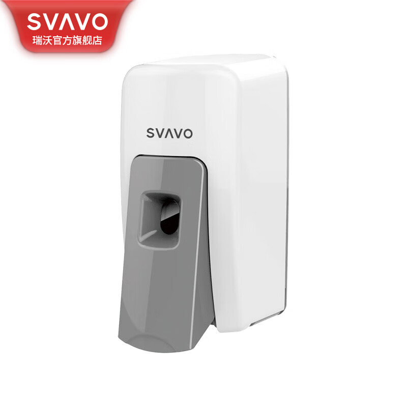 瑞沃(SVAVO)皂液器壁挂式洗手液盒免钉洗手液机厨房洗洁精按压器泡沫洗手液瓶 白+灰 喷雾款单位:个高清大图