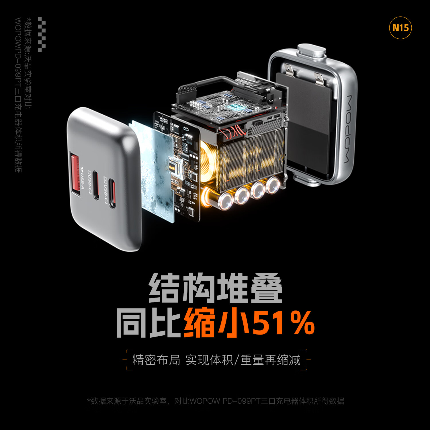 沃品(WOPOW) 65W氮化镓充电器 N15高清大图