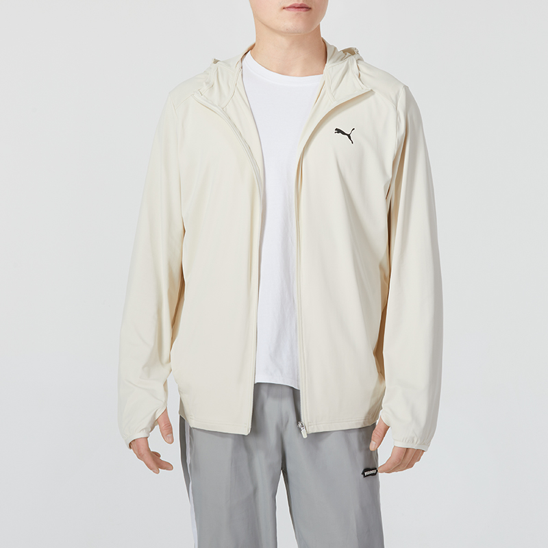 彪马(PUMA)男装女装新款运动服跑步健身训练服户外防风外套夹克衫682912-88 ZP 682912-87/米白色 L
