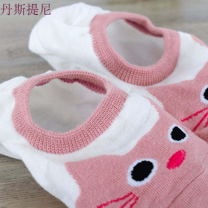 隐形袜浅口低帮女士袜子运动韩版短筒透气吸汗浅口女袜纯棉卡通袜