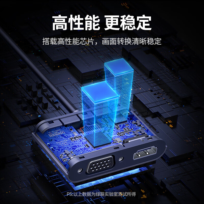 绿联USB 3.0转HDMI+VGA转换器深空灰 CM449/20518(货期3-6天)