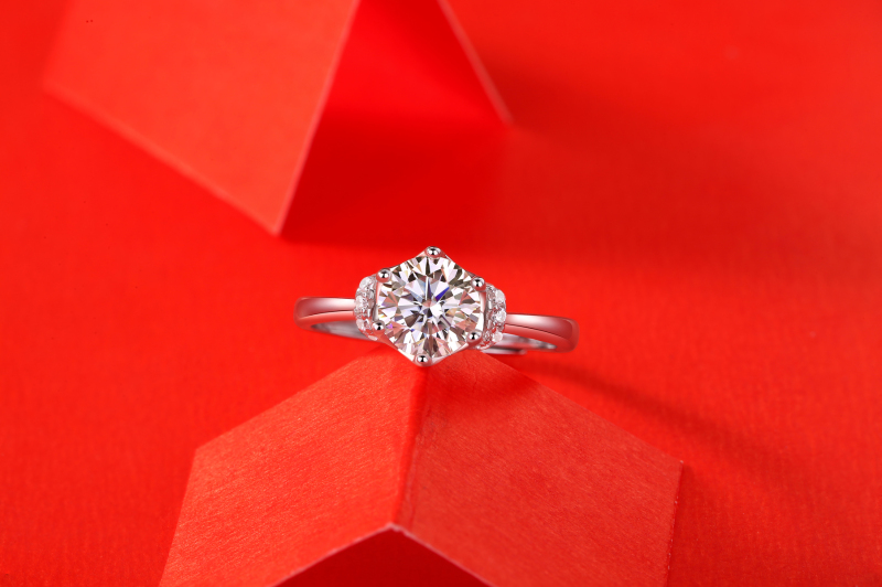 玖钻珠宝奢华贵族女士爪镶宝石戒指结婚专用优雅设计璀璨夺目R11175高清大图