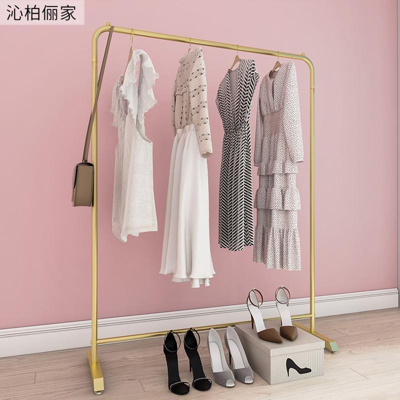 服装店货架铁艺展示架落地式女装挂衣服中岛架童装上墙陈列架装饰晾晒架 三维工匠 纳米金长1米 官方标配