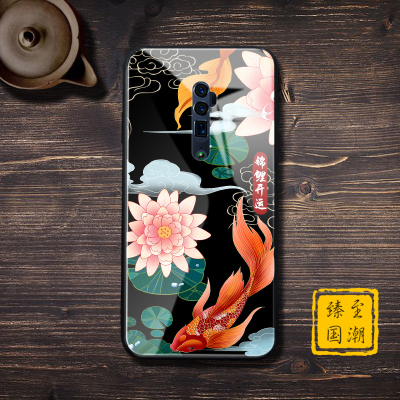游猎者 OPPO Reno手机壳玻璃Reno Z风国潮Reno 10倍变焦版 OPPO Reno玻璃壳【锦鲤】送钢化