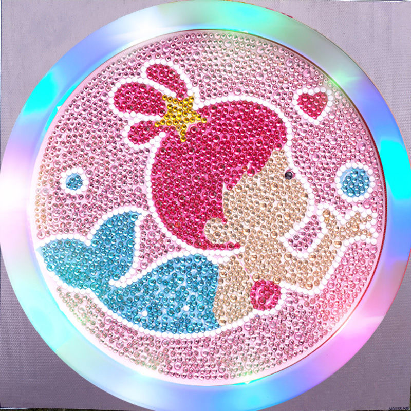 儿童水晶钻石画手工制作材料包女童益智玩具女孩生日礼物diy贴画