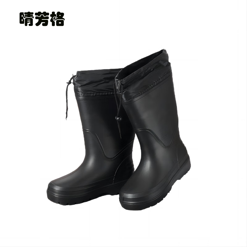 晴芳格 QFG-3 均码加绒高筒雨鞋(计价单位:双)黑色 防寒防雨 耐酸碱 保暖防钻风