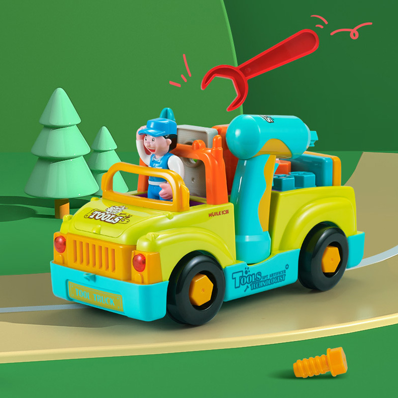 汇乐工具卡车婴儿玩具电动工程车拆装玩具车789a