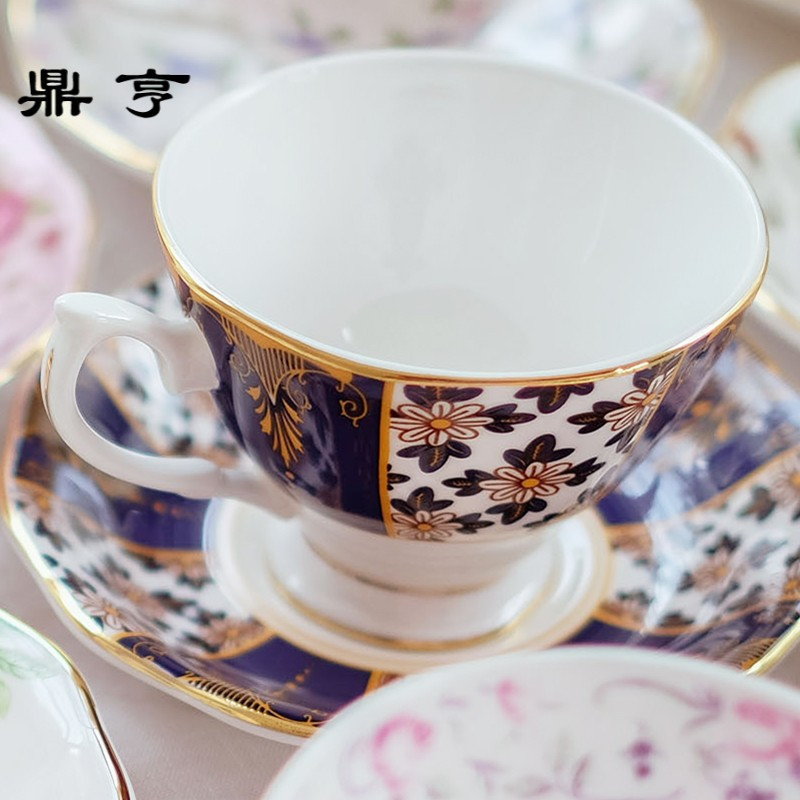 鼎亨骨瓷咖啡杯套具家用欧式杯碟咖啡具套装英式下午红茶茶具杯子