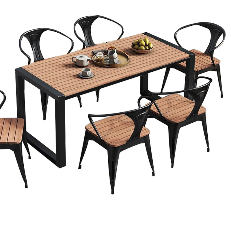 筑亮 户外桌椅 1.3m黑+6椅 套高清大图