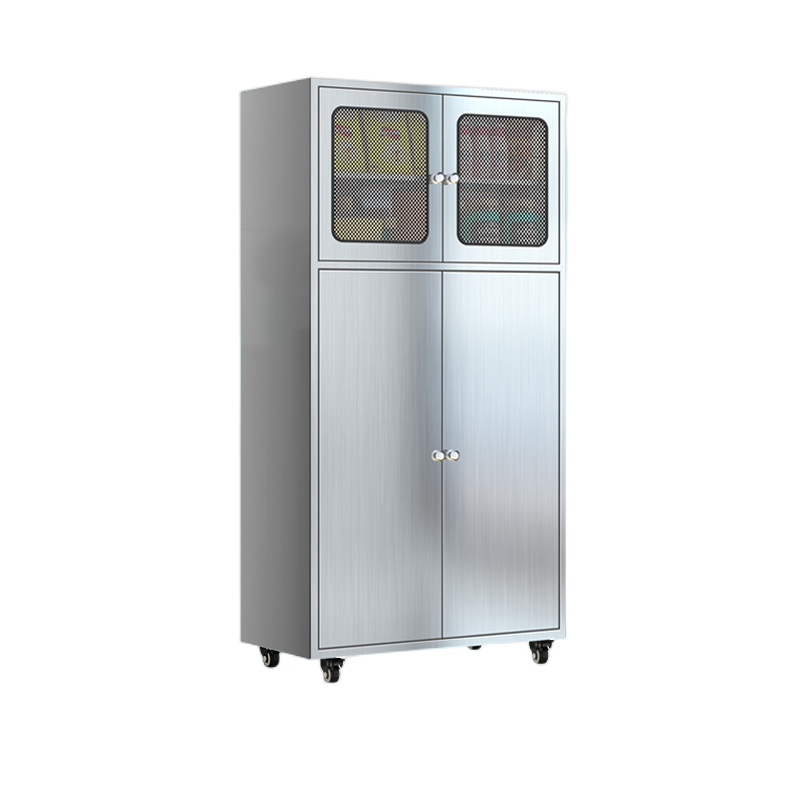 鑫环境 不锈钢厨房橱柜1560*700*400mm 碗柜置物架家用多功能锅具碟盘调料收纳储物柜 700宽不锈钢门