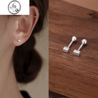 JiMi999银银耳钉养耳洞耳钉女银银耳饰小巧简约睡觉免摘耳钉女防过敏 999足银方糖耳钉