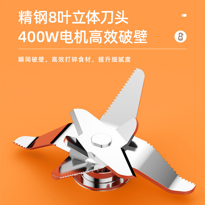 美的(Midea)多功能破壁机家用降噪豆浆机1.2L榨汁机大容量可预约加热 [MJ-PB40X2-166]