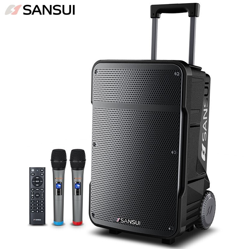 山水(SANSUI) A08广场舞音响户外音响k歌演出移动便携式拉杆音箱唱歌跳舞大功率重低音带无线话筒