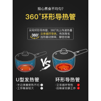 小浣熊宿舍学生小电锅多功能家用寝室煮面电炒锅炒菜煮饭一体小锅 粉色不锈钢(不可炒)