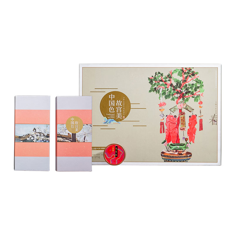雍双堂中国色故宫美文创盒 新会陈皮+小青柑普洱茶+柑胎广东特产 177克 春组合盒高清大图
