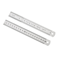 海斯迪克 gnjz-301 不锈钢直尺 双面刻度尺子钢尺 高精准木工尺教学用尺子 0.7厚度20cm/4把