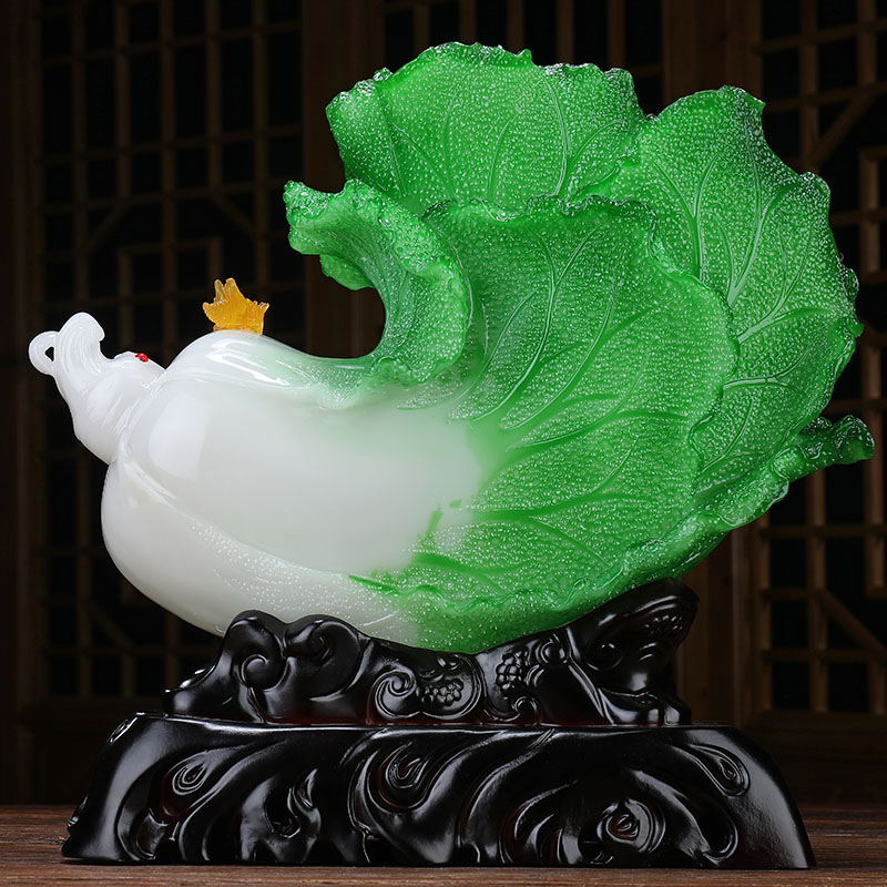 美帮汇玉白菜摆件新中式客厅电视柜餐厅酒柜装饰品乔迁开业礼品高清大图