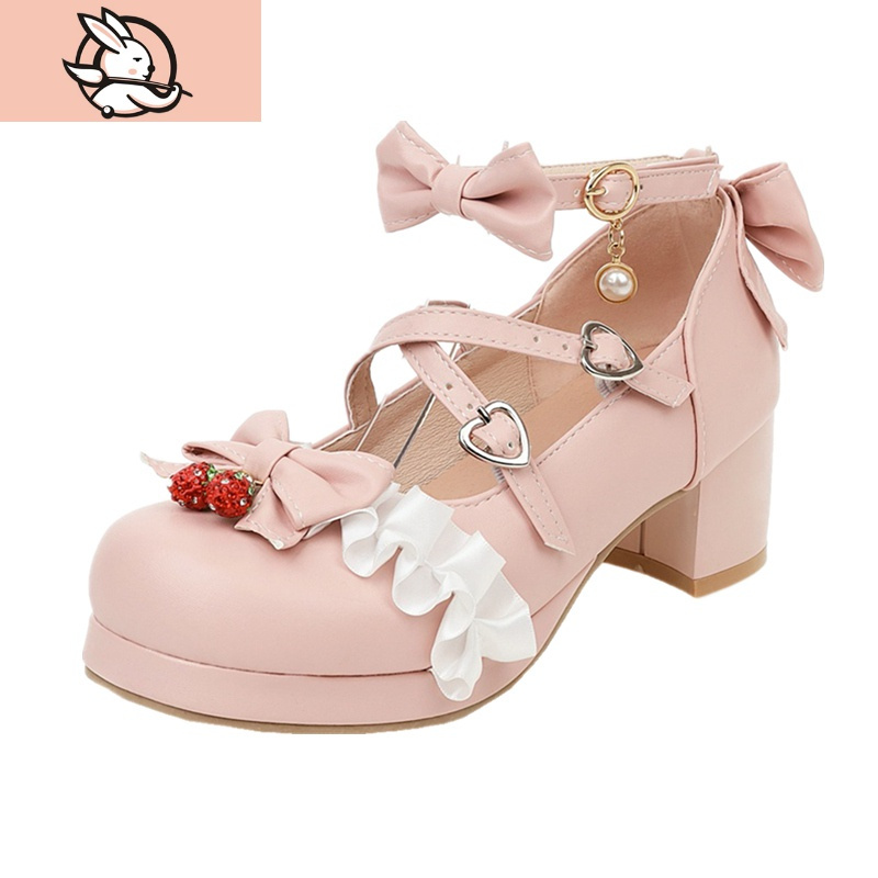 huayangtu儿童高跟鞋洛丽塔公主鞋中大童单鞋小女孩鞋子舞台演出鞋