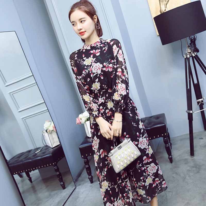 女装 职场气质御姐风褶皱奶油裙仙女森系文艺复古小清新春连衣裙