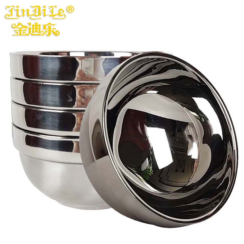 金迪乐不锈钢碗双层加厚隔热碗