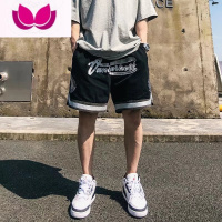 七斓美式高街复古印花字母短裤潮牌嘻哈运动休闲宽松五分裤篮球裤男潮