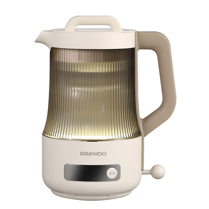 DAEWOO大宇 电热水壶DYSH-16R1伯爵白电热水壶保温家用双层防烫高硼硅内胆开水壶