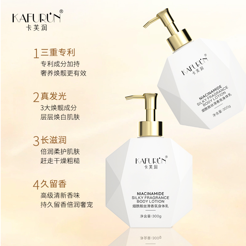 卡芙润(KAFURUN)烟酰胺丝滑香氛身体乳300g高清大图