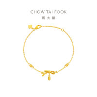 周大福蝴蝶结黄金手链女足金首饰女友生日礼物(工费:280计价)EOF1388