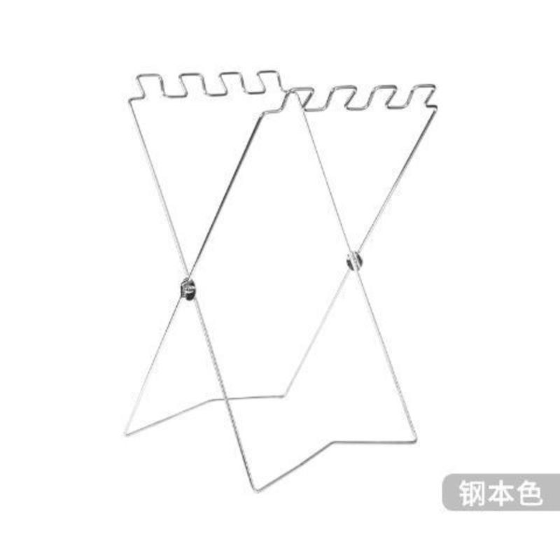 户外便携式折叠垃圾架垃圾袋专用架 家用厨房野炊烧烤塑料袋支架 钢本色