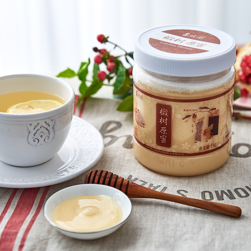 森蜂园椴树原蜜1000g 冲饮 椴树蜜滋补蜂蜜农家自产土取蜂巢蜜蜂
