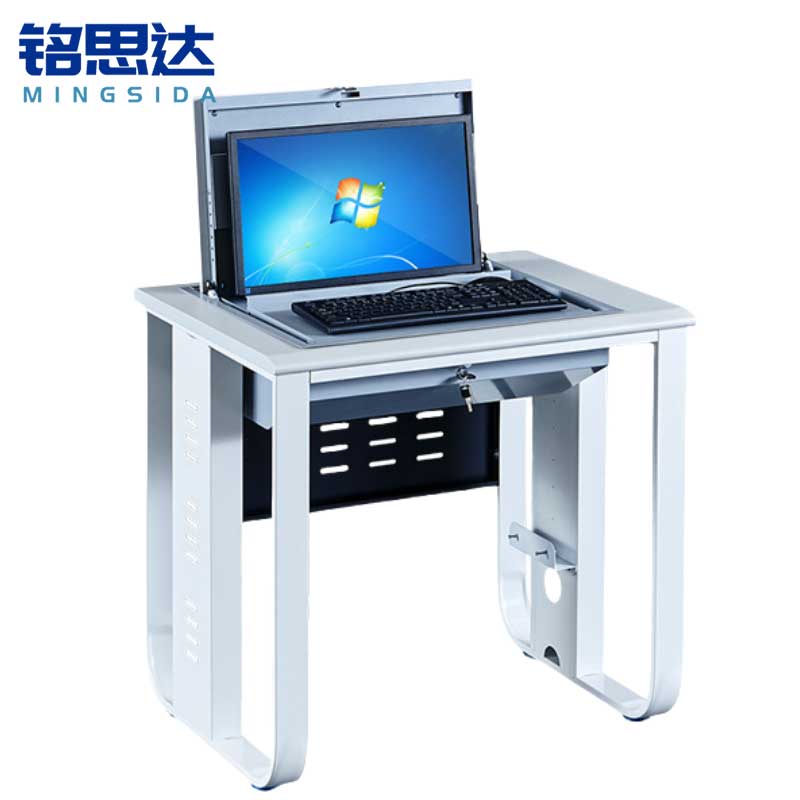 铭思达翻转电脑桌单人位张高清大图