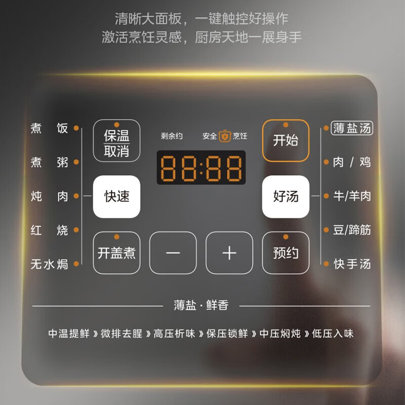 美的(Midea) MY-C555 电压力锅 5L 一锅双胆多功能 预约定时自动控压高清大图