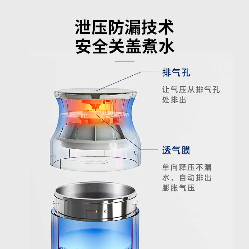 小浣熊(LOTOR)电热烧水壶450ml便携式加热杯304不锈钢内胆小型一体全自动保温迷你旅行烧水杯1026R