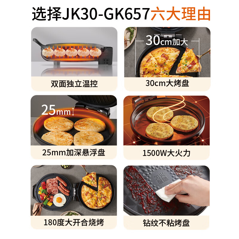 九阳 电饼铛 JK30-GK657高清大图