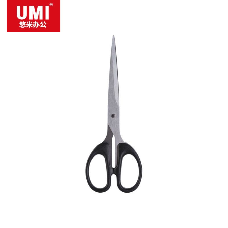悠米 经典办公剪刀 中号 B01002D 黑 180mm 2把装图片