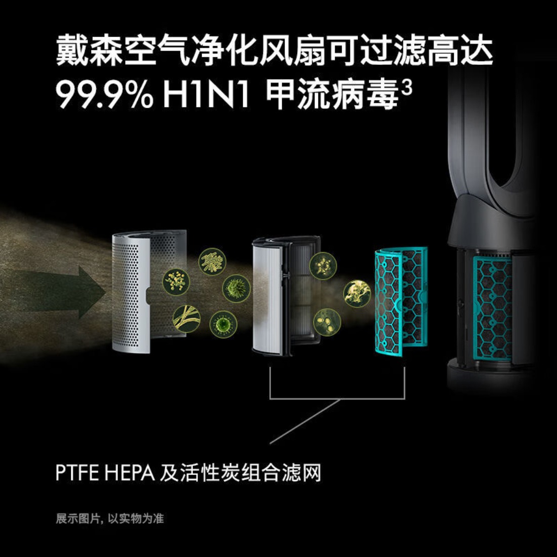 戴森(DYSON) 空气净化器 暖风扇净化 HP07 空气净化循环扇银白色/黑镍色高清大图
