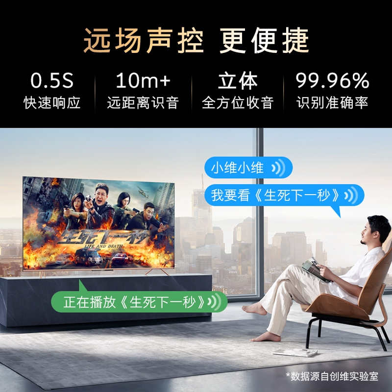 创维(SKYWORTH) 50A20 50英寸4K超高清大屏电视 免遥控声控 防蓝光护眼 摄像头液晶电视机 3+32G