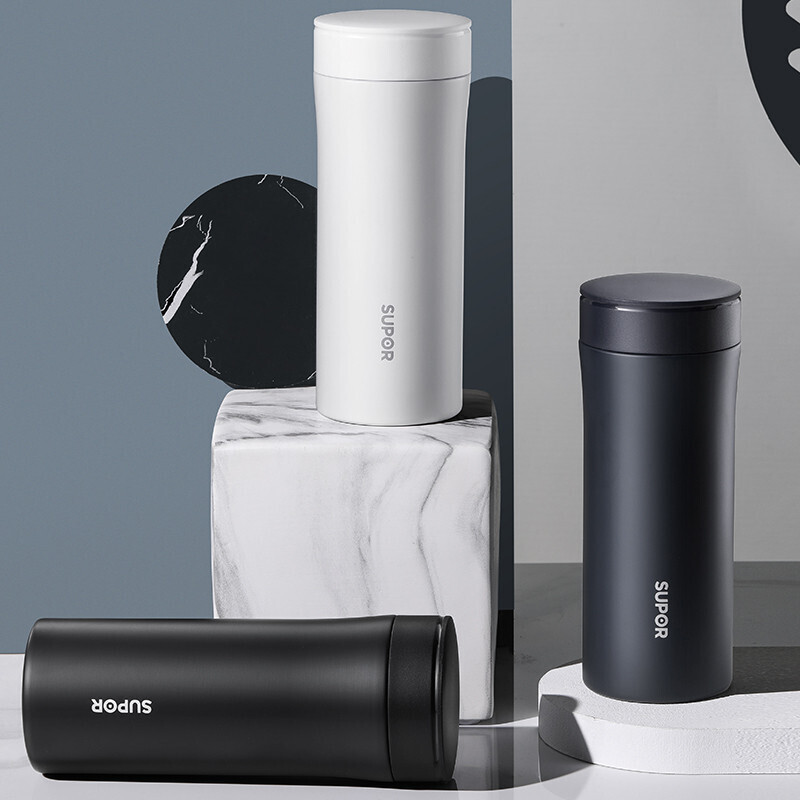 苏泊尔(SUPOR)保温杯316L不锈钢真空水杯 380/500ml带茶漏保温泡茶杯 KC38GB10/KC50GB10